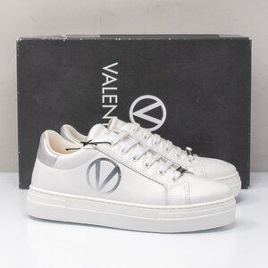 Valentino Petra White/Silver Leather Sneakers, Women's 6 (36 EU)